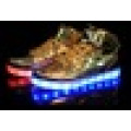 Unisex USB charging transparent rubber outsole high cut LED light shoes for children